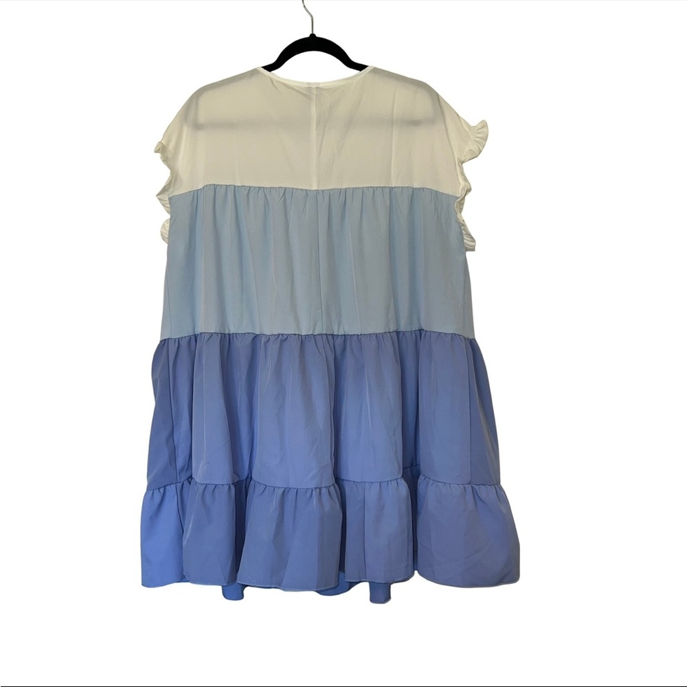 NWT SHEIN Colorblock Ruffle Sleeve Dress - Picture 5 of 5